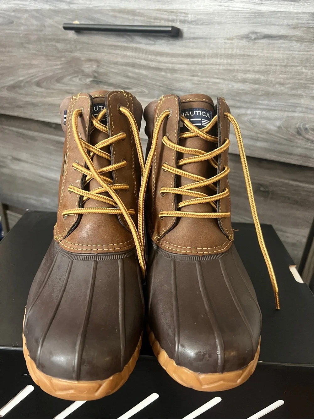 Nautica Brown and Tan Waterproof Duck Boots